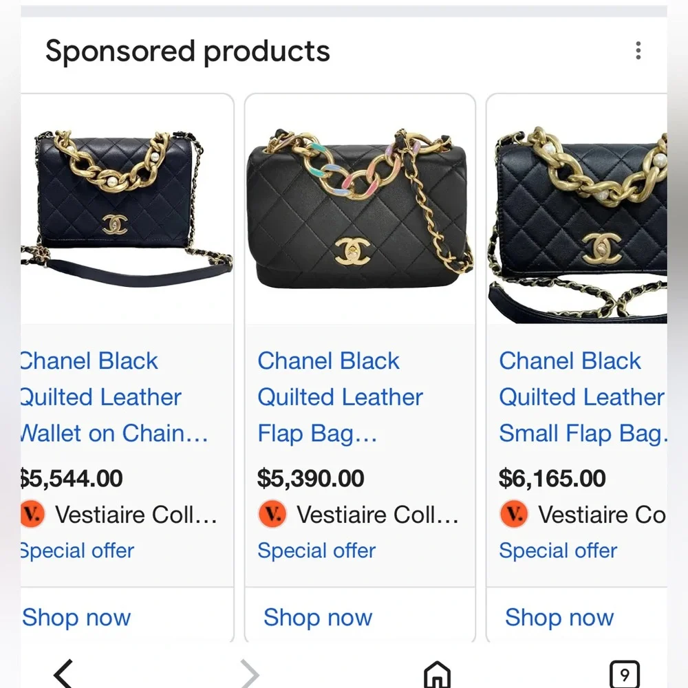 Chanel CC Quilted Lambskin Triple Pearl Chain Flap satchel medium size
